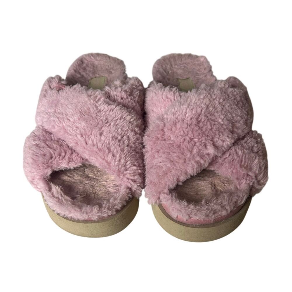 Ugg Fuzz Sugar Cross Strap Slide Platform Sandals… - image 4